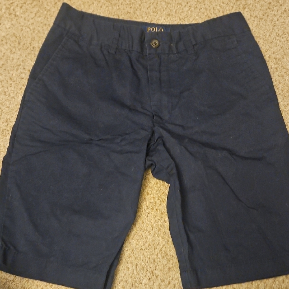 Polo by Ralph Lauren Boys Dark Blue Flat Front Shorts